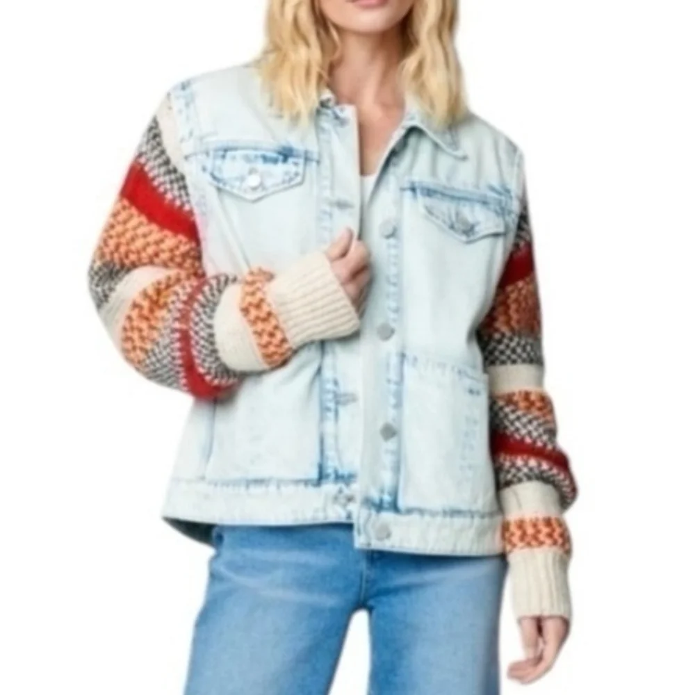 BLANKNYC | $198 Happy Promises Knit & Denim Trucker Jacket - Picture 5 of 8
